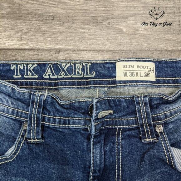 Tk Axel Slim Boot Jeans Size W36 L24 - Picture 2 of 5